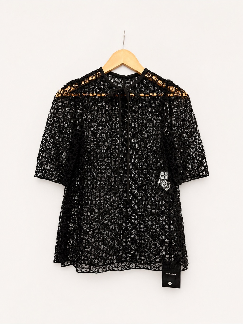 Dolce & Gabbana Black Floral Lace Top – IT 36/ fits US 0 - 4